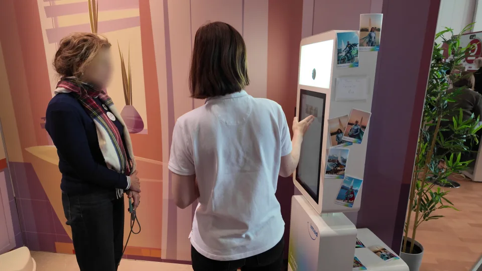 AI photobooth in use at an event in Geneva